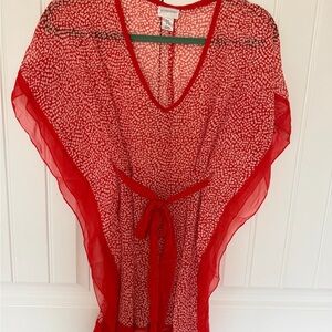 Red Sheer Motherhood maternity top